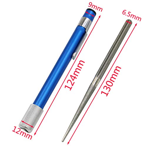 Hemoton 2 Piezas Afilador de Cuchillos de Bolsillo, Multifuncional Piedra de Afilar de Diamante en forma de Boligrafo para Afilar Cuchillos de Cocina, Cuchillos Dentados, Navajas, Tijeras (12.4cm)