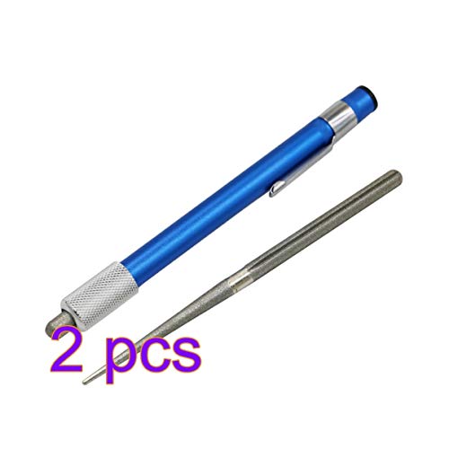 Hemoton 2 Piezas Afilador de Cuchillos de Bolsillo, Multifuncional Piedra de Afilar de Diamante en forma de Boligrafo para Afilar Cuchillos de Cocina, Cuchillos Dentados, Navajas, Tijeras (12.4cm)