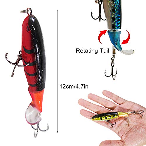 hengtaiwei 3 Piezas Señuelos de hundimiento - Coloridos señuelos de Metal de simulación de Pesca Señuelo, 10cm 13g Artificiales for la Pesca Cebo Duro 3D Ojos Plopper Suave