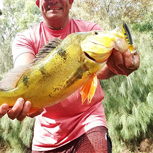 hengtaiwei 3 Piezas Señuelos de hundimiento - Coloridos señuelos de Metal de simulación de Pesca Señuelo, 10cm 13g Artificiales for la Pesca Cebo Duro 3D Ojos Plopper Suave