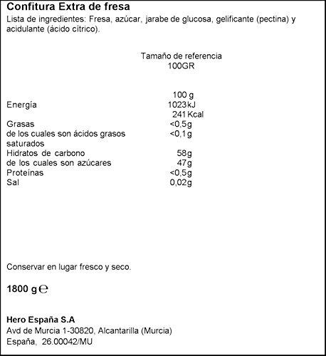 Hero - Confitura fresa - en porción de aluminio - 25 g (72 unidades)