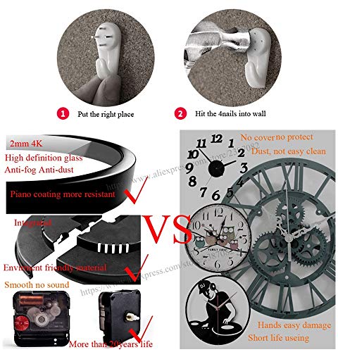 HIDFQY Reloj de Pared Pizza Perro Hamburguesa Helado 14 Pulgadas b2b maquinaria de Cuarzo Decorativo para el hogar/la Cocina/la Oficina/la Escuela