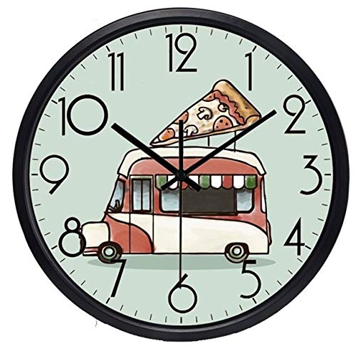 HIDFQY Reloj de Pared Pizza Perro Hamburguesa Helado 14 Pulgadas b2b maquinaria de Cuarzo Decorativo para el hogar/la Cocina/la Oficina/la Escuela