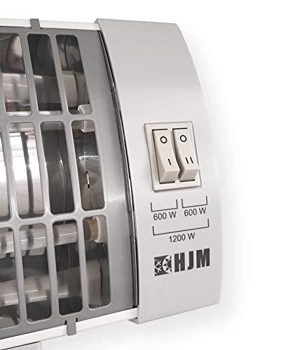 HJM 306 RADIADOR DE INFRARROJOS, 600 W, Aluminio, Blanco/Gris
