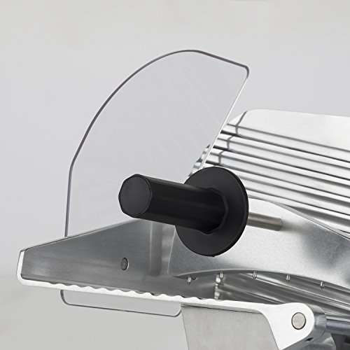 H.Koenig Cortafiambres Profesional Pequeño, Cuchilla Italiana, 25 cm, 282 RPM, Ajuste de Grosor del Corte, 240 W, Aluminio, Gris MSX250, INOX