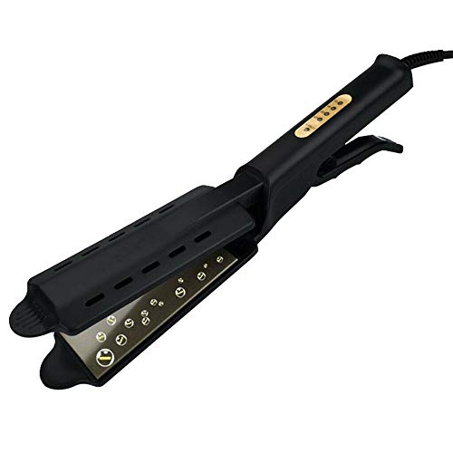 hmkazm Plancha para el Pelo Cepillo Eléctrico de Cuatro Engranajes, Cerámica Turmalina Plancha de Pelo Iónica Plana con Vapor, Plancha de Pelo Profesional con Vapor Temperatura Ajustable (1PCS)