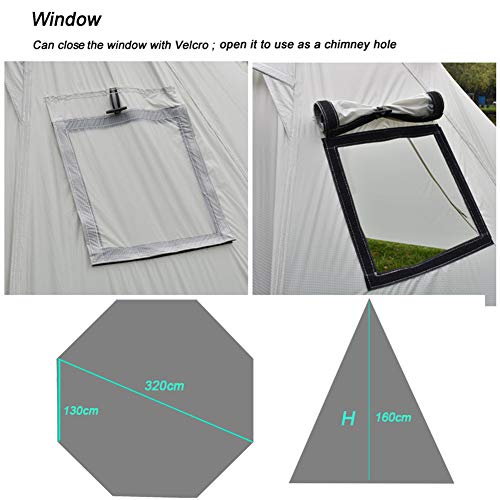HMLIGHT 3-4 Persona Ultraligero Acampar al Aire Libre Tienda de los Indios 20D Silnylon Pirámide Estufa de Madera Carpa sin vástago Tienda de campaña Plegable Tiendas de campaña