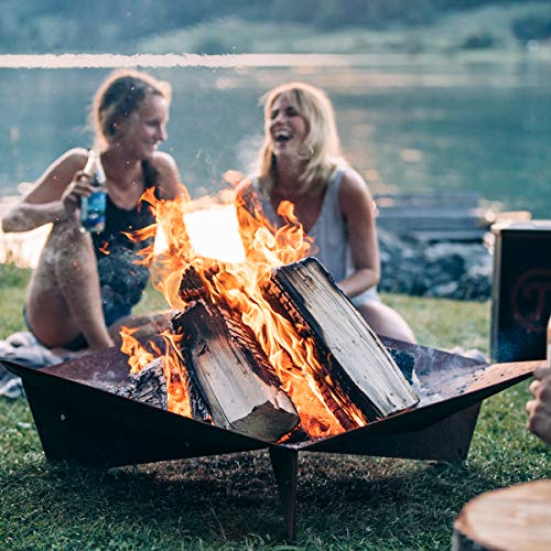 höfats - firebowl Triple 65 - Cuenco para Hoguera y Barbacoa de diseño - para terraza y jardín - Acero Corten con Aspecto Oxidado