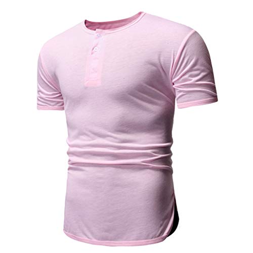 Hombre Manga Corta,YanHoo Hombre Camisetas Deporte Ropa Deportiva Camisa Verano Moda para Verano Moda para Hombre Casual Color Algodón O-Cuello de impresión de Manga Corta Top Blusa