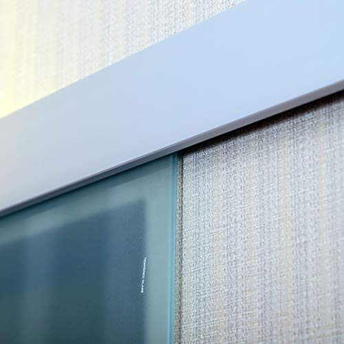 HOMCOM Puerta Corrediza de Vidrio Puerta Corredera Deslizante de Cristal Seguridad 90x205 cm