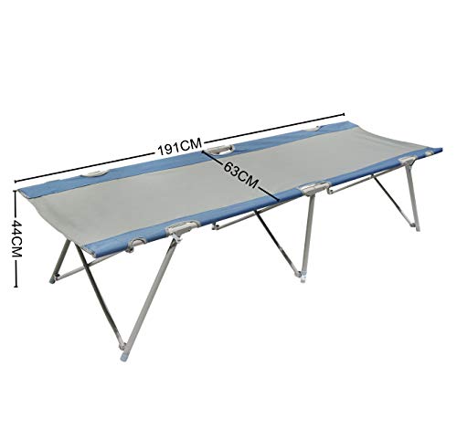 Homecall - Cama de camping plegable (gris/azul)