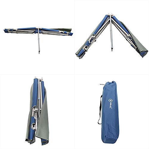Homecall - Cama de camping plegable (gris/azul)
