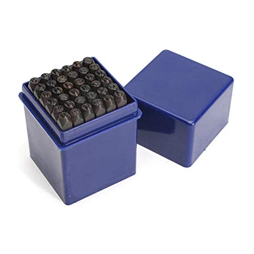 HOMEJIA - Juego de perforadoras de letras y números de 5 mm, 36 piezas, 0-9 punzones, letras del alfabeto A-Z para manualidades en cuero