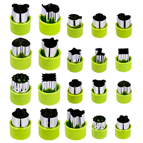 HONGXIN-SHOP Cortadores de Galletas Acero Inoxidable Cortadores de Vegetales et Fruta con Cubierta Protectora para Galletas Fideos Pasta de Azúcar Herramientas Decorativas 20 Piezas