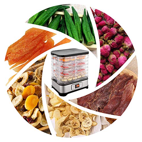Hopekings Deshidratador de Alimentos 8 Pisos Bandejas, Deshidratador de Frutas y Verduras 400W con Temporizador 72H y Temperatura ajustable,Pantalla LCD,sin BPA