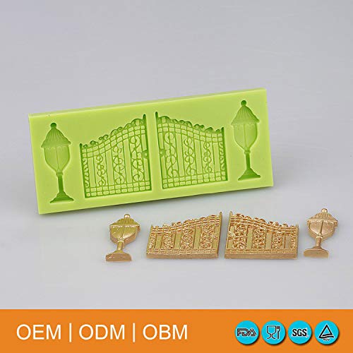 Hornear sartenes directo de fábrica de silicón de la venta Decoración de Pasteles de moldes en forma de caramelo de la lámpara de calle y puerta Para la pasta de azúcar del molde de chocolate,