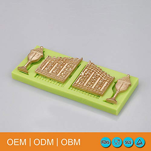 Hornear sartenes directo de fábrica de silicón de la venta Decoración de Pasteles de moldes en forma de caramelo de la lámpara de calle y puerta Para la pasta de azúcar del molde de chocolate,
