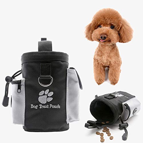 Hosaire 1X Bolso para recompensas caninas para Perro Bolso Perro Entrenamiento Alimentos Bolsa de Bolsa Caca incorporada Fácil de Llevar para Correr Senderismo Ciclismo Camping etc (Negro)