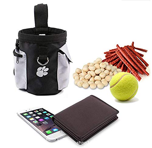 Hosaire 1X Bolso para recompensas caninas para Perro Bolso Perro Entrenamiento Alimentos Bolsa de Bolsa Caca incorporada Fácil de Llevar para Correr Senderismo Ciclismo Camping etc (Negro)
