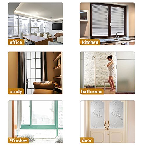 Housolution 2D Pegatinas de Ventana, Adhesivo con Electricida Estática Pegatina Privacidad de Ventana del PVC para Cristal Pelicula Decorativa Electrostática, Enrejado Oblicuo(200 x46 cm)