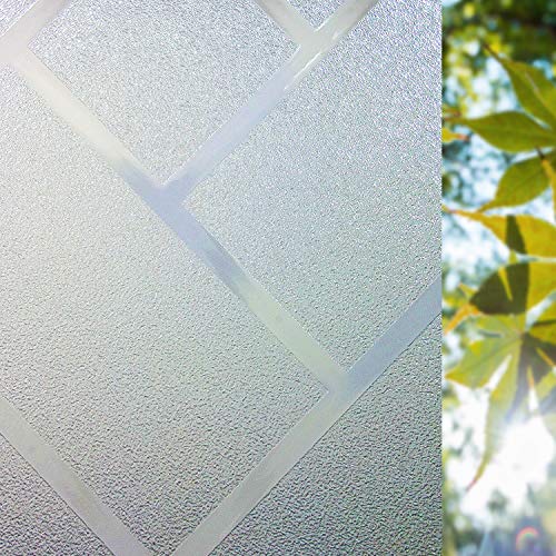 Housolution 2D Pegatinas de Ventana, Adhesivo con Electricida Estática Pegatina Privacidad de Ventana del PVC para Cristal Pelicula Decorativa Electrostática, Enrejado Oblicuo(200 x46 cm)