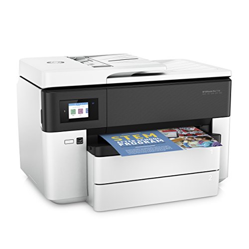 HP Officejet Pro 7730 – Impresora multifunción de formato ancho (impresión A3 y A4, pantalla táctil en color, memoria 512 MB, AAD de 35 hojas, doble cara, fax, AirPrint, bandeja extra), color blanco