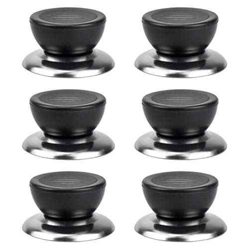 HQdeal Juego de 6 Perillas de Repuesto para Tapa de Sartén, Perillas para Tapa de Cacerola, Mango de Perilla para Tapas de Ollas y Salsas