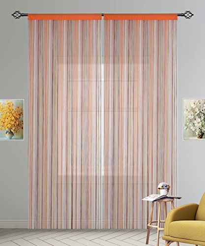 HSYLYM cortina espagueti para Puerta,divisor de habitación,decoración del hogar,poliéster,Arco iris,90x245cm