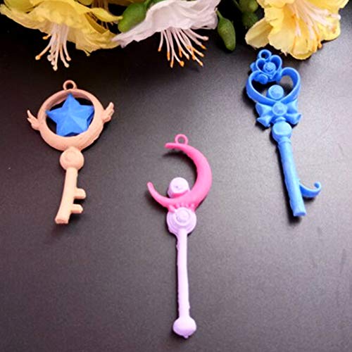 Huafi 3 Piezas mágica Varita de Silicona Forma de Llave Estrella Luna Forma de corazón Stick Forma Joyas DIY