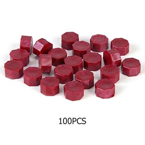 Huj - Sello de cera para sellos de cera, pastillas, cuentas para sobres de boda, color Cinnabar profundo