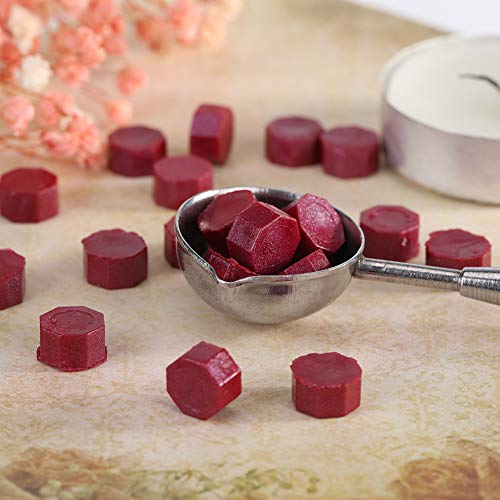 Huj - Sello de cera para sellos de cera, pastillas, cuentas para sobres de boda, color Cinnabar profundo