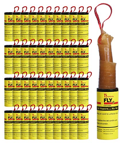 Hywean 40 Piezas de Papel Fly Catcher, Juego de Moscas de Frutas pegajosas para Interiores y Exteriores, Control de Moscas, Mosquitos y Otros Insectos voladores