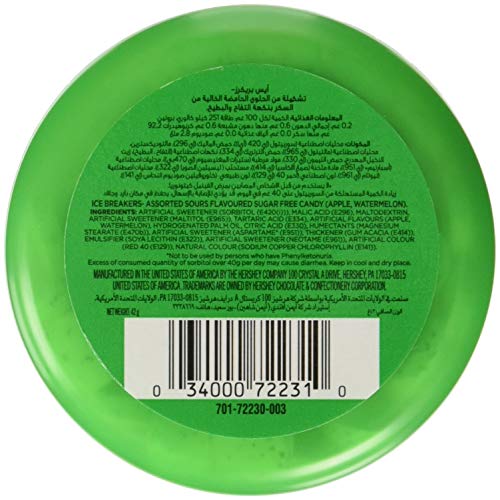 Ice Breakers sin Azúcar Ácidos, Sandía y Verde Manzana, 42G (Pack de 8)