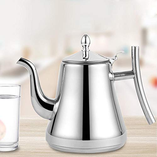 Ichiias Tetera de acero inoxidable Cafetera espesada con infusor para restaurante del hotel(1.2L)
