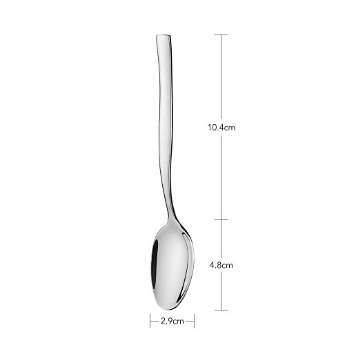 icxox Cucharas de Té Set de 6 Piezas, 15,2cm, Acero INOX 18/10 (Plateado)