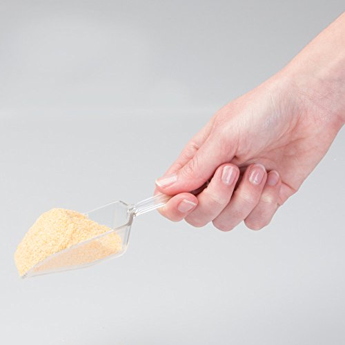 iDesign Medidor de cocina para 2 cucharadas, cuchara medidora mediana de plástico, juego de 5 cucharas medidoras para harina, especias y otros alimentos, transparente