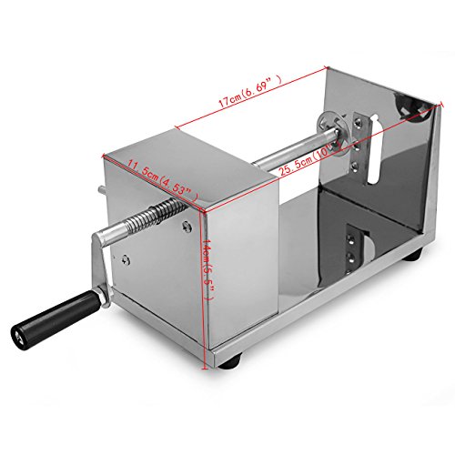 Iglobalbuy Acero Inoxidable Cortador de Patatas Manual Rizado Chips de Patata Vegetal Espiral Twister Cortador Máquina