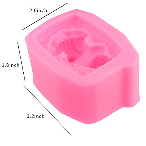 iiniim Molde 3D de Silicona de Pastel Forma de Dormido Bebé Moldes Rosa de Fondant para Hornear Decoracion Tartas Pastel DIY Chocolate Tamaño 8 x 6.5 x 4.5cm