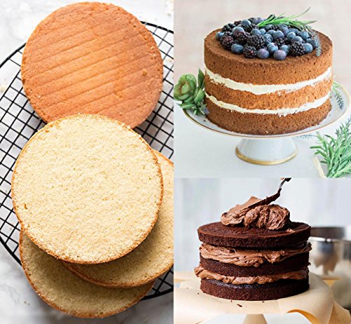 ilauke Cortador Rebanadora & Nivelador Hoja de Sierra Ajustable y 3pcs Tarta Scraper