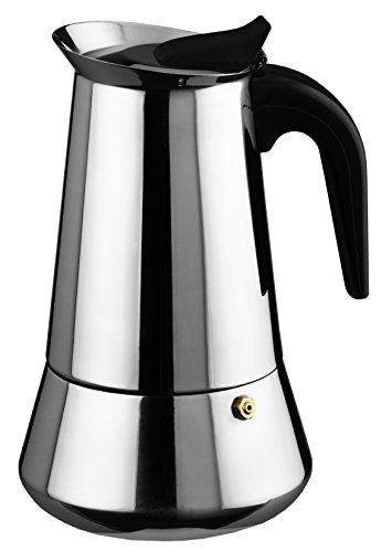 Ilsa 6202 Cafetera Expresso INOX Bonkaffe para 2 Tazas, Acero Inoxidable, Plateado