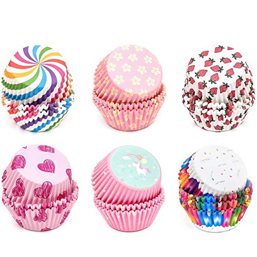 INHEMI Mini Moldes para Magdalenas, Cápsulas Magdalenas en Papél , Papel para Cupcakes,Paquete de 600