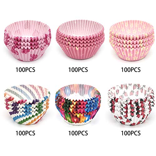 INHEMI Mini Moldes para Magdalenas, Cápsulas Magdalenas en Papél , Papel para Cupcakes,Paquete de 600