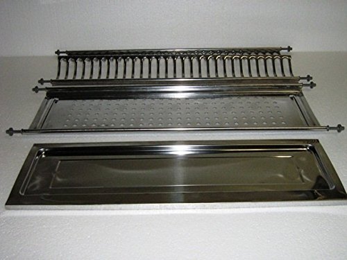 Inox - Escurreplatos para mueble con sujeción de muelles de 86 ml (acero inoxidable, fabricado en Italia)