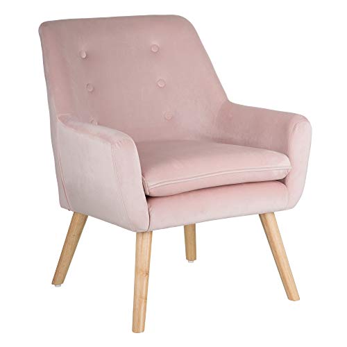 Ixia Sillón Rosa Palo salón. 67 X 67 X 81,50 CM. Tejido,100% poliéster- Nila Decoración.