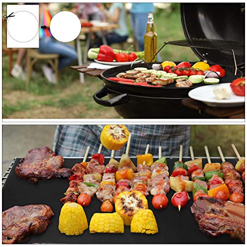 IZSUZEE Estera Barbacoa 7 Piezas, Esterillas para Barbacoa Reutilizable Teflón de Apto Weber Barbacoa Horno, Gas Carbón, Parrilla y Barbacoa, Antiadherente sin PFOA, Extra Grandes (40 x 33 cm)