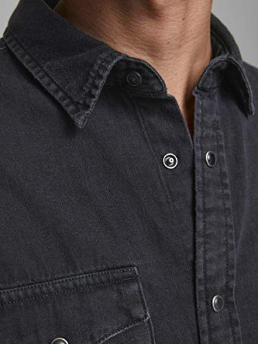 Jack & Jones Jjesheridan Shirt L/s Camisa Vaquera, Negro (Black Denim Fit:Slim), X-Large para Hombre