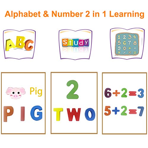 Jacootoys Puzzle de Madera Alfabeto y números Rompecabezas Juego de Mesa Aprendizaje Regalo Juguete Educativo para Niños