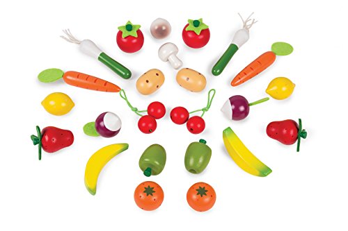 Janod - Juguete Cesta de 24 frutas y verduras (J05620)