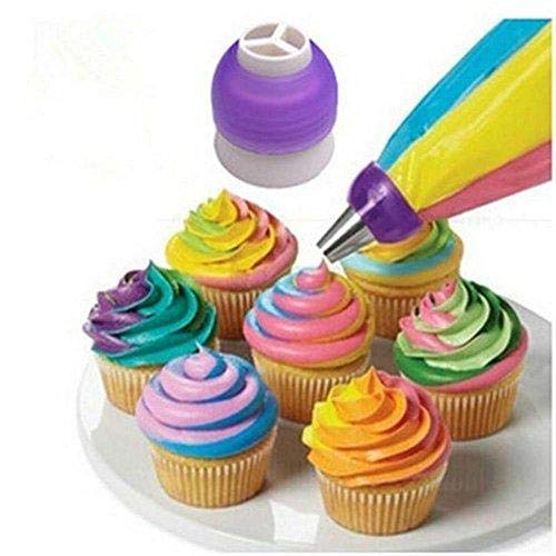 jeffyo Fondant Pasteles Decorar adaptador de 3 de color tartas Tã ¼ Caídas blã ¼ tenblã ¤ tter Tarta Jeringa Decoración garniertã ¼ lle spritztã ¼ Caídas manga pastelera dã ¼ se adaptador