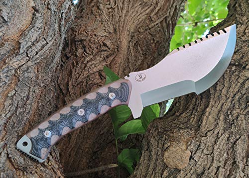 JEO-TEC Nº51 - Cuchillo de Bushcraft Campo Supervivencia Caza Monte Outdoor - Acero Inoxidble MOVA - HRC 56-58 - Fabricado en España